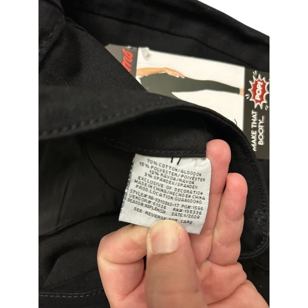 Red Bottoms HugMe High Waist Skinny Jeans Womens 17 Black Stretch NWT - Picture 9 of 12